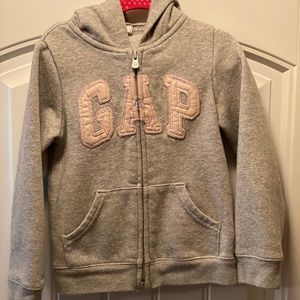 Girls GAP hoodie- Gray and pink- 4T